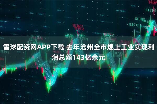 雪球配资网APP下载 去年沧州全市规上工业实现利润总额143亿余元
